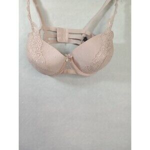 Smart And‎ Sexy Pink Bra 38DD Lace Bow Floral